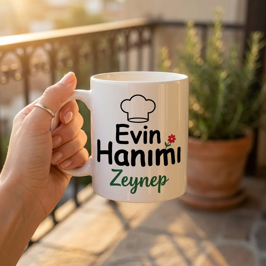 Evin Beyi / Evin Hanımı — Kişiye Özel İsimli Çift Kupa Seti — hanım kupası