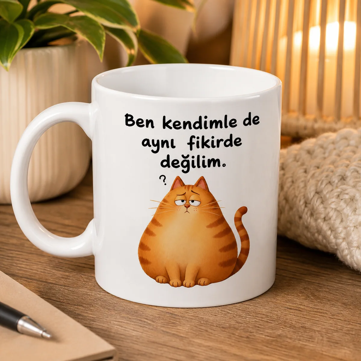 Ben Kendimle De Aynı Fikirde Değilim — Somurtkan Kedili Kupa