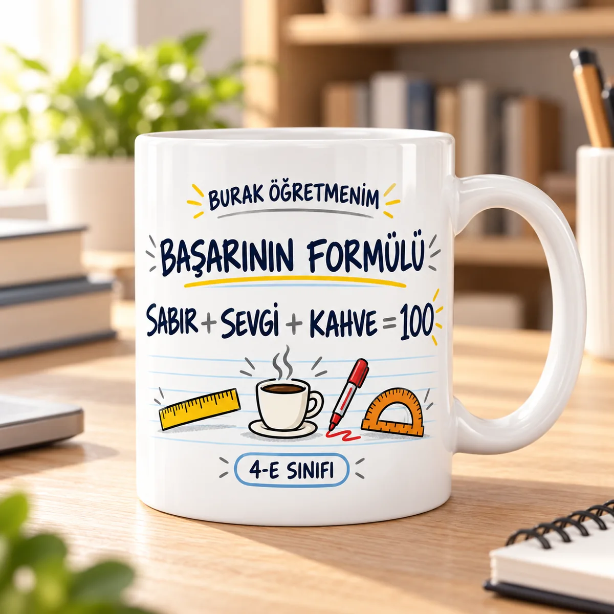 Başarının Formülü — İsme ve Sınıfa Özel Öğretmen Kupası