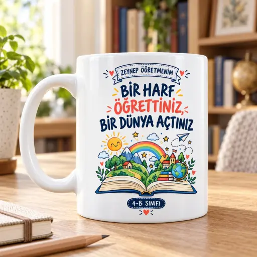 Bir Harf Öğrettiniz, Bir Dünya Açtınız — Kişiye Özel Öğretmen Kupası
